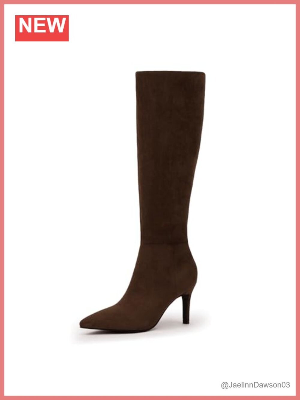 Knee High Boots Faux Suede Pointed Toe Stiletto Heel Tall